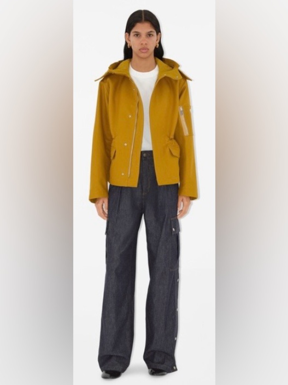 $2590 Burberry Short Double Cotton Twill Parka Jacket Size M